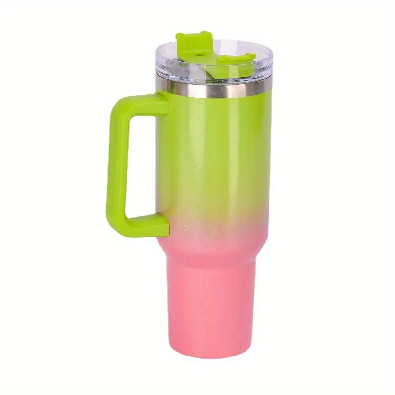 1.2 Litres Rainbow Green-Pink Stanley Cup Insulated Tumbler