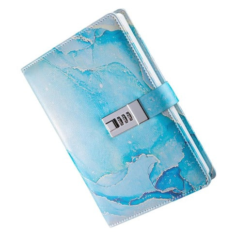 Sky Blue Pu Leather Lock Diary for Teens and Adults