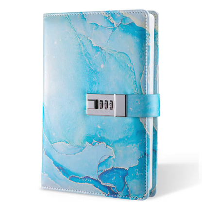 Sky Blue Pu Leather Lock Diary for Teens and Adults