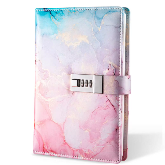 Pink Colored A5 PU Leather Lock Diary for Journalling