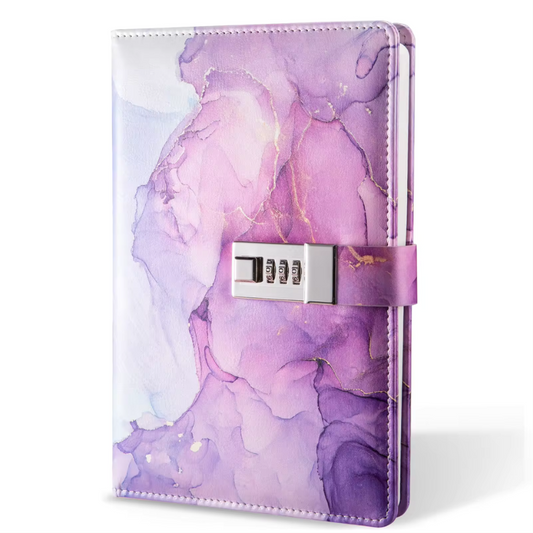 Purple Colored Pu Leather Lock Diary for Teens and Adults