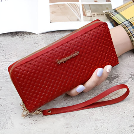 Red Fashionable Women Casual Artificial Leather Wallet